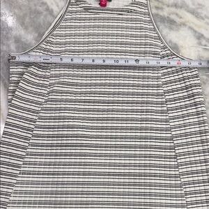 Vince Camuto Black and White Striped Ribbed Tank